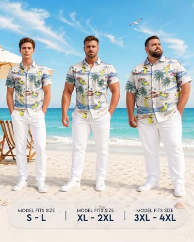Image of 99TIMORO Fathers Funny Mens Hawaiian Shirt, Movie Button Down Short Sleeve Top, Father Day Summer Gifts