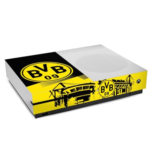 Skin kompatibel mit Microsoft Xbox One S Folie Sticker BVB Borussia Dortm& Stadion