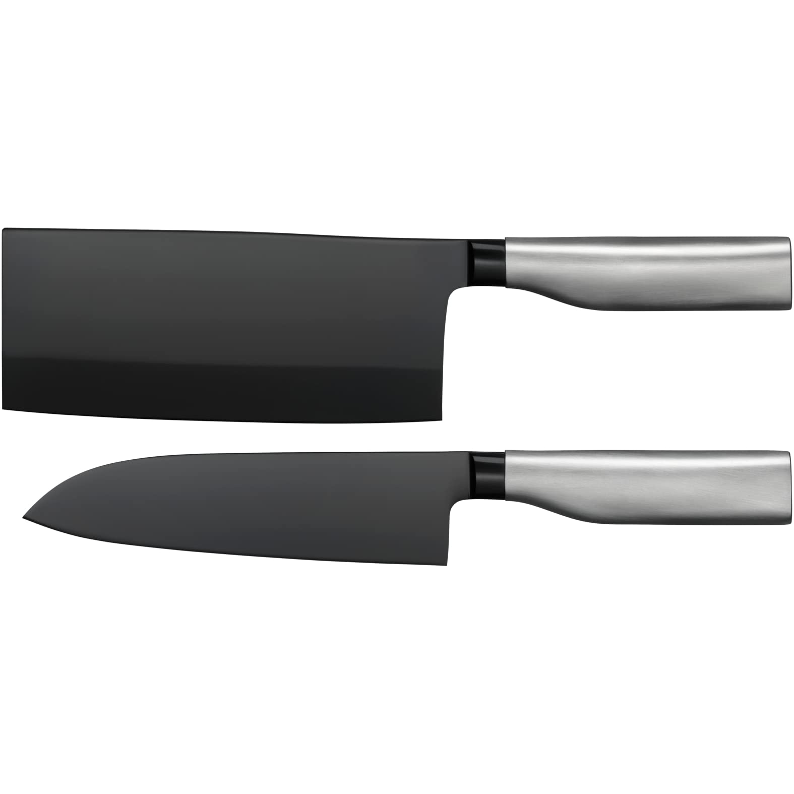 WMF Ultimate Black Messerset, 2-teilig – Chinesisches Kochmesser & Santokumesser
