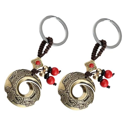 SOLUSTRE 2pcs Key Chain Chinese Style Keychain Jewelry Traffic Cones Keys Circle Traffic Cone Snake Keychain Small Gourd Keychain Funky Earrings Kit Molds Chinese Keychain Studs Nylon Rope