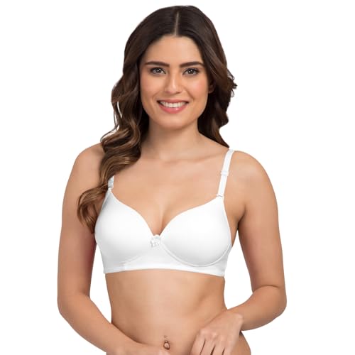 Image of Tweens - Heavily Padded Semi Push-Up Bra - Polyamide Fabric - 3 /4th Coverage, Wireless, Multiway Straps, Seamless - Everyday T-Shirt Bra