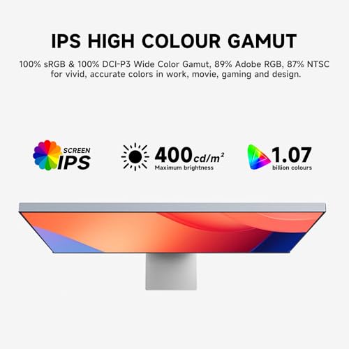Image of Gawfolk 27-inch IPS 4K UHD Computer Monitor, Ultra-Clear (3840x2160p) PC Screen, 100% sRGB, 100% DCI-P3, Type-C, Display Port, HDMI, Built-in Speakers, Supports Height Adjustment and Rotation - Black