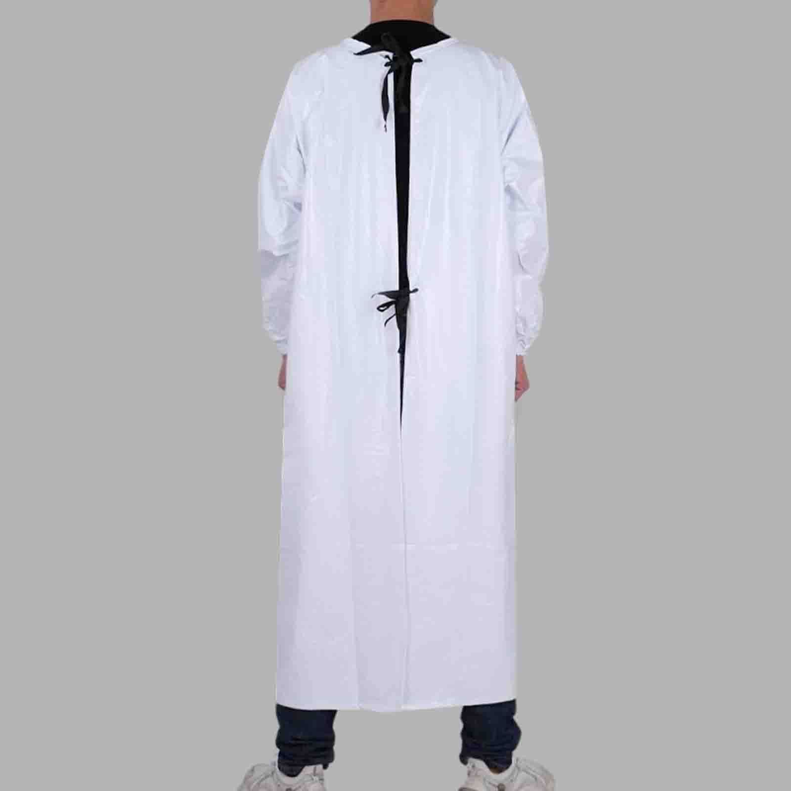 Wytrzymały wodoodporny fartuch fartuch kuchenny dla mężczyzn fartuch z PCW kobiety długi rękaw kuchnia wędkarstwo, Biały, 135x135cm