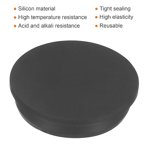 Image of UXCELL High Temp Silicone T-Shaped Rubber Stopper - 61mm /2.4 inch Dia, Waterproof & Sealing Plugs for Powder Coating & Plating - Black, Pack of 1 (OD 67mm)