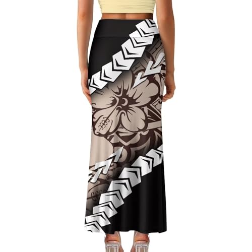 Polynesian Puletasi Samoa Women's Casual High Waist Flare Long Maxi Skirt A-Link Long Maxi Skirt Beach Skirt4