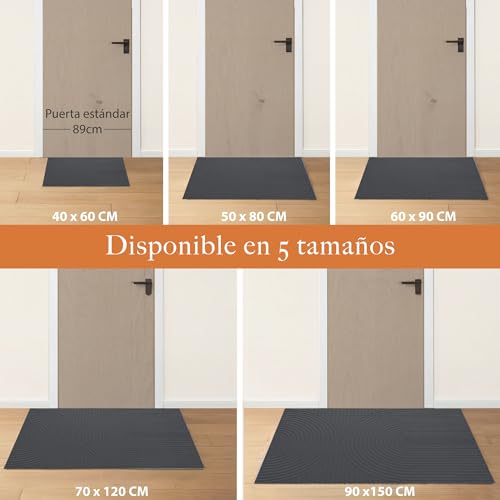 Miniatura 4 de Zenacasa - Felpudo Entrada Casa Exterior E Interior 70x120 Cm - Antideslizante, Absorbente Y Lavable A Máquina - Felpudos Oeko-Tex Certificados - Antracita