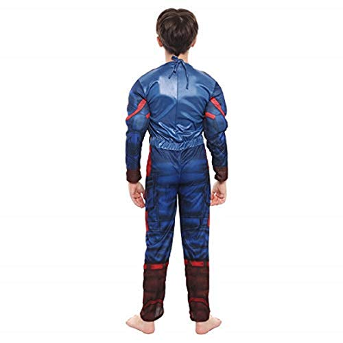 Image of FancyDressWale American Soldier Muscles Costume with Shield, 5-7 Years(Cotton Blend, Multi)