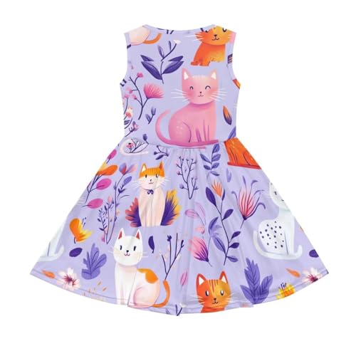 Girls Cute Print Dress with Pockets Swing Loose Fit Sleeveless Summer Mini Twirly Dress for Girls2