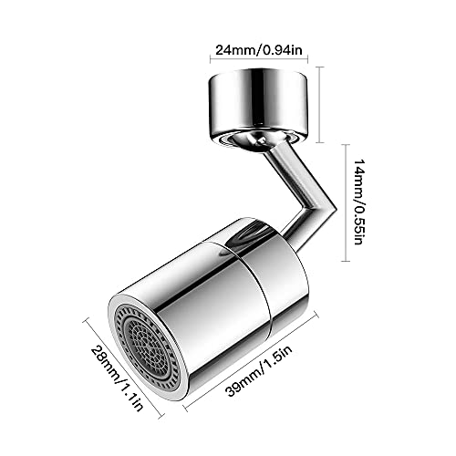 Ud Sink Aerator Non-Slip Stainless Steel 2 Bubbling Modes 720-Degree Filter Swivel Faucet Sprayer ​For Taps M22 Held Showerhead And Fixed Spray Head (720°） #TOP1