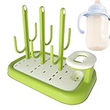 Siopob Bottle Drying Rack, Safe Bottle Rack Dryer Storage, Vertical Dryer Holder, Cactus Shape Standing Drainer for Bottles and Pump Part