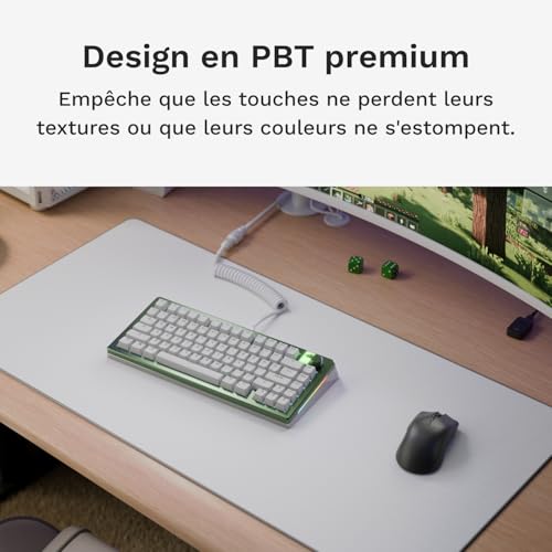 Touches GPBT Basics en PBT pour clavier custom blanc classique - 3