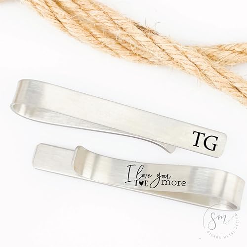 Sm Design Husband Gift Idea Personalized I Love You More Tie Clip Husband Tie Bar For Boyfriend Gift Personalized Tie Clip Gift Anniversary Tie Bar Love-You-More-Tie thumb #2