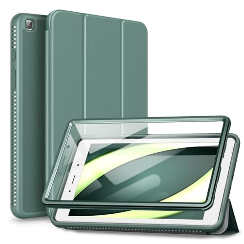 SURITCH Case for Samsung Galaxy Tab A 8.0 2019 (SM-T290/T295) [Built in Screen Protector][Auto Sleep/Wake] Lightweight Leather Case Full Body Smart Cover with Magnetic Trifold Stand-Midnight Green