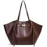 JIABAOZ Tote Bag Damen,Shopper Tasche Damen Groß,Large Shoulder Handbag Mit Abnehmbarer Schlaufe,Shopper Für College Schule Arbeit Reisen Shopping (Kaffeebraun)