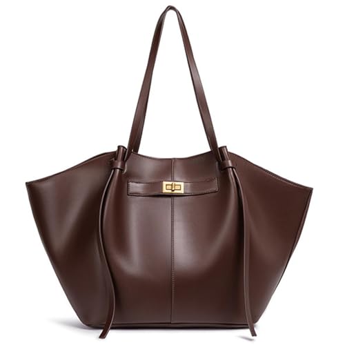 JIABAOZ Tote Bag Damen,Shopper Tasche Damen Groß,Large Shoulder Handbag Mit Abnehmbarer Schlaufe,Shopper Für College Schule Arbeit Reisen Shopping (Kaffeebraun)