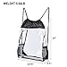 Clear Drawstring Bag - PVC Drawstring Backpack with Mesh Side Pockets for School, Music Festivals, Sporting Events, Travel, Gym, Work