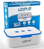 Udipur Multifunktions-Hörgerätestation 3in1 Trocknen UV-Sterilisation und USB-Laden Typ C Temperatur Max 50°C Abmessungen 110x90x40mm