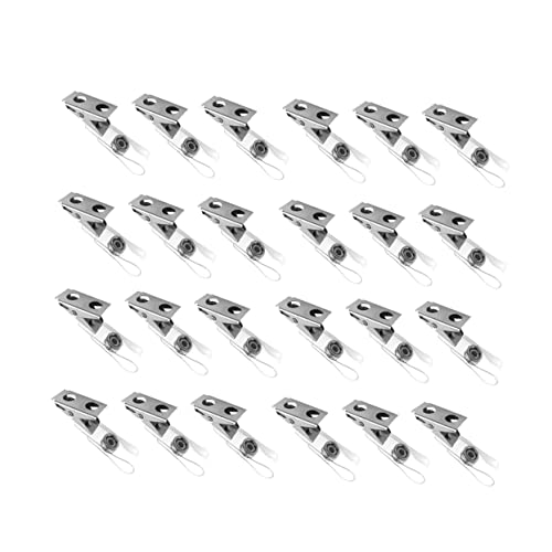 Clips métal double trou premium avec attaches PVC transparent pour porte-noms de bureau