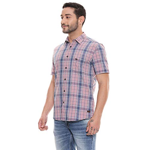 Image of Parx Mens Slim Collar Check Casual Shirt