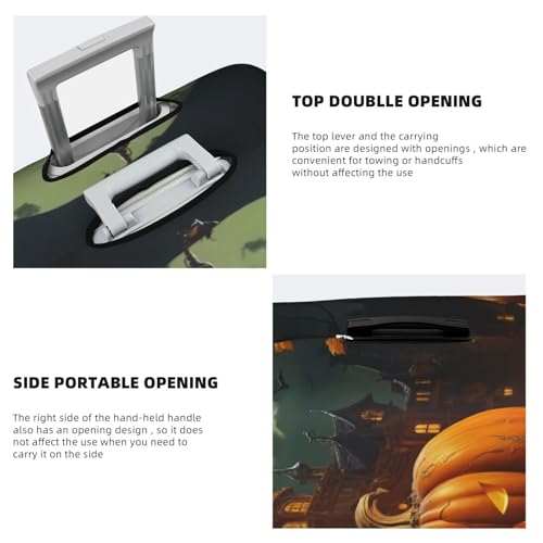 Pumpkin Halloween print Luggage cover, suitcase protector, elasticated protective sleeve, fits 18-32 inch suitcases4