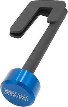 Proven Locks Model WL-200 J-Style Wheel Lock, Trailer Wheel Lock for Leaf-Spring Trailers with 15-Inch or 16-Inch Wheels, Made in The USA Blue, Long = Between 8-1/2" and 11-1/2"