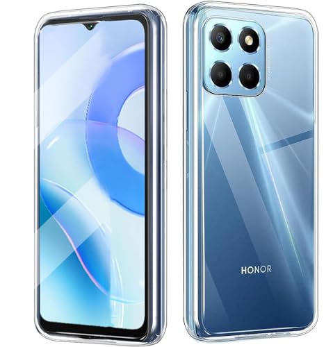Oprimio Kristallklar Hülle für Honor 70 Lite / X6 / X8 5G [Silikon Hülle] [%100 Durchsichtig] [Deutsche Material] Ultra Dünne Klar Handyhülle für Honor 70 Lite - X6 - X8 5G (Nicht für X8 4G)
