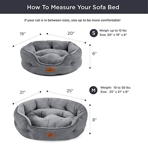 Bedsure Small Dog Bed For Small Dogs Washable - Round Cat Beds For Indoor Cats, Round Pet Bed For Puppy And Kitten With Slip-Resistant Bottom, 25 Inches, Grey #TOP6