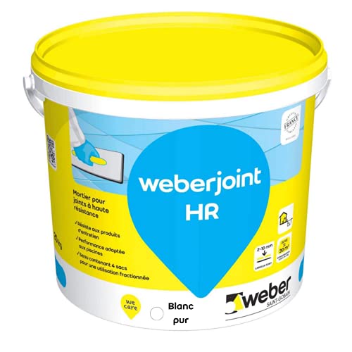 Joint de carrelage adapté piscine,20kg, blanc pur, Haute Résistance, WEBERJOINT HR, WEBER