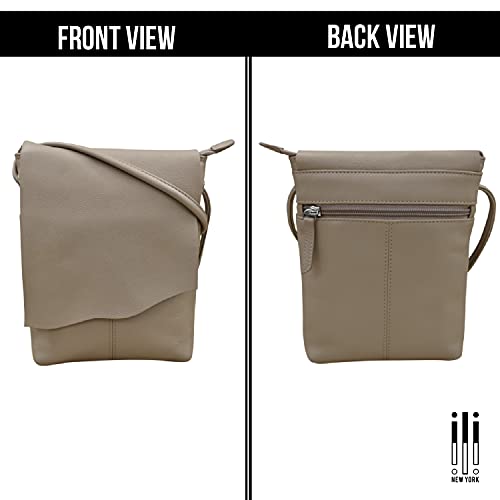 Image of ili New York Leather Mini Sac Crossbody - Genuine Leather Crossbody Bags for Women with RFID Blocking, Adjustable Strap
