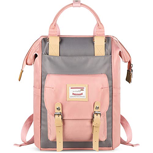 Women Wide Open Vintage Travel School Backpack Bookbag Girls Daypack(Pink)