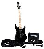 Dean Guitars 6 String Dean Custom Zone Solid Body Electric Guitar Pack - Classic Black with Amp & Acc, Right (CZONECBKPK)