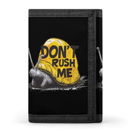 Snails Don't Rushed Me Trifold Wallets for Men Women Ultra Thin Card Holder Purse with Zip Coin Pocket