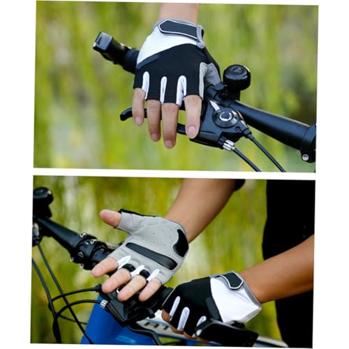 FOMIYES 1Pair Unisex Breathable Half Finger Cycling Gloves Slip Sports Gloves for Outdoor Riding Comfortable Durable for Biking Jogging and Fishing Black