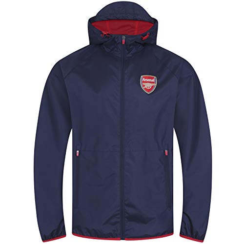 Arsenal FC - Herren Wind- und Regenjacke - Offizielles Merchandise - Geschenk für Fußballfans - Dunkelblau - Kapuze mit Schirm - M