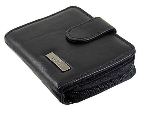Ladies Small Compact Leather Purse with RFID Protection (Black) - Image 6