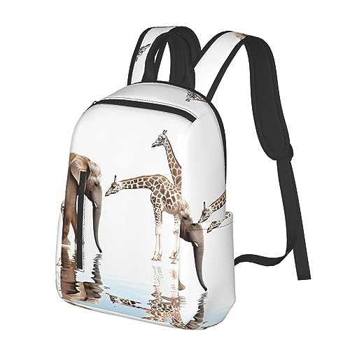 Sac à dos noir imprimé faune sauvage haute résistance, taille unique - 2