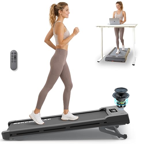PACEROCKER Walking Pad Treadmill with 12% 9-Level Auto Incline, 450 lbs Capacity Under Desk Treadmills for Home with Bluetooth Speaker, 5 MPH, Carbon Black