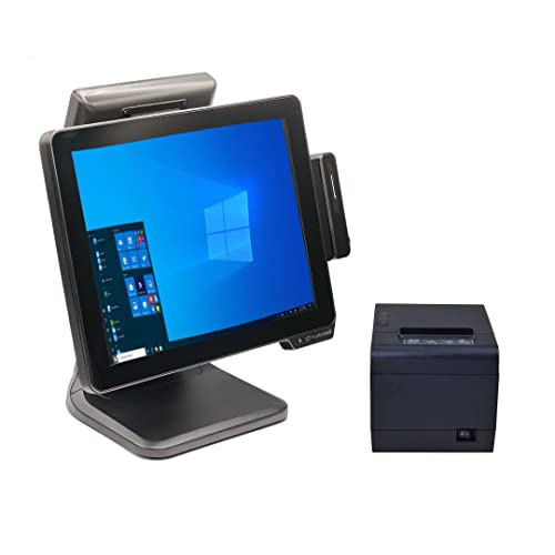 Image of All in One 15 inch POS Touch Computer Quad Core i5-8th 8GB DDR4 (up to 4.10Ghz) (with MSR, Customer Display & Printer)