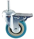 Fadenschutz aus Metall. Rad aus Kunststoff (Polypropylen), thermoplastische Gummibereifung spurlos.