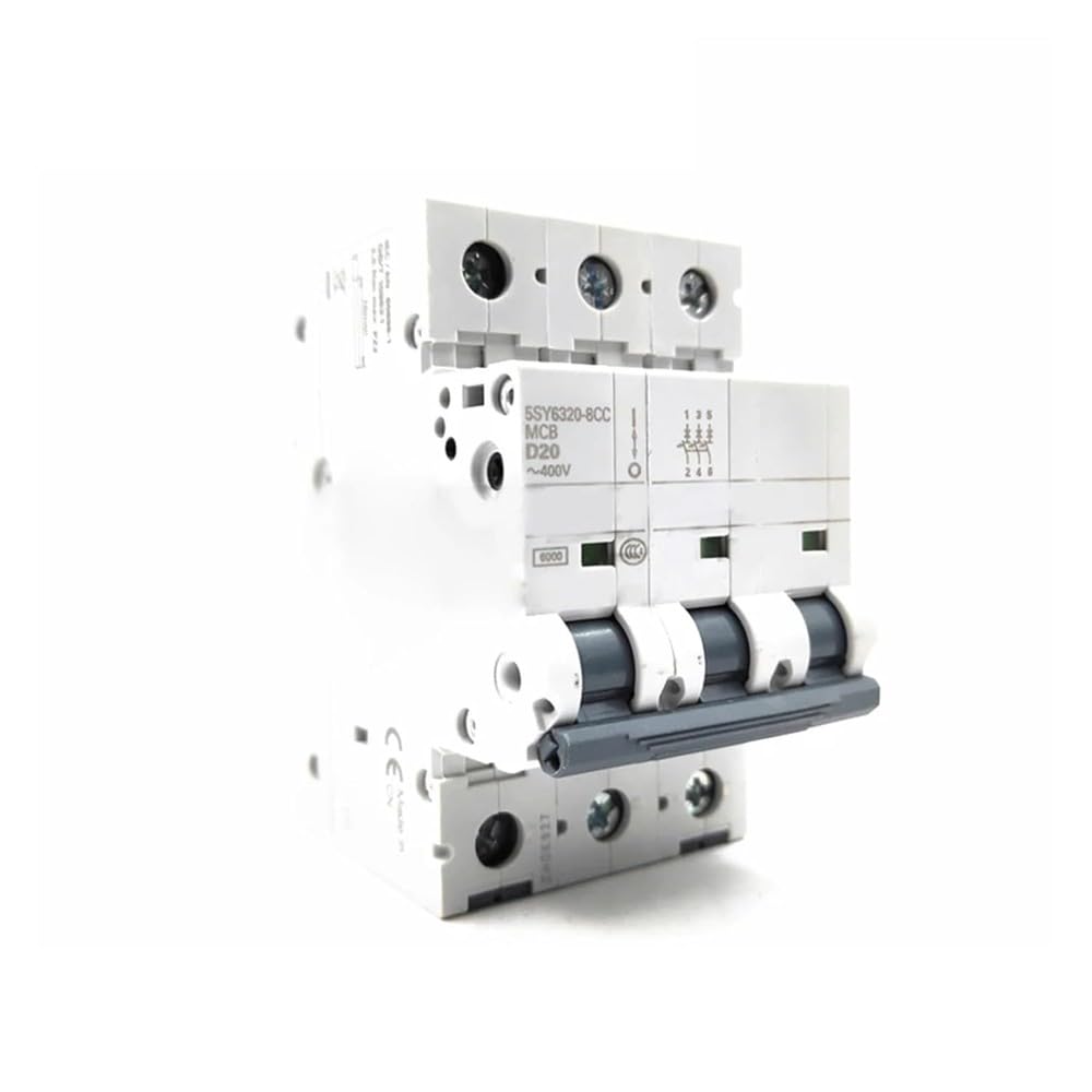 Mini Disyuntor De Instalación De Riel Guía 5SY6320-8CC 3P 20A 400V Proteger equipos eléctricos.