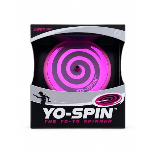Yo-Spin Metallic Pink Pocket-Sized Gyroscopic Skill Toy | Combines Flying Disc Motion with Yo-Yo Tricks | Screen-Free Fidget Toy for Teens & Adults | Solo Play
