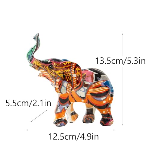 Figurine d'éléphant graffiti coloré statue design multicolore - 7