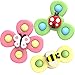 Oostifun Gobus Confezione da 3 pezzi Animali colorati Spinning Top per bambini con ventosa, tavolo da bagno Dito che giocano giocattoli Farfalla Bee Coccinella