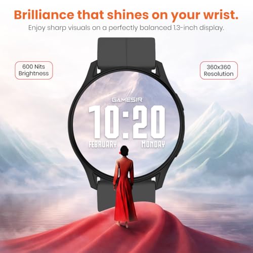 Image of GameSir Evo Vista Smartwatch, 1.39 inch HD Round Display, Bluetooth Calling, Heart Rate & SPO₂, 100+ Sports Modes, IP67, Long Battery Life for Men & Women (Magnatic Dark Grey)