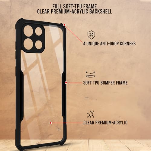 Image of Jkobi Hybrid Back Cover Case for OnePlus Nord 6 (Shockproof with Polycarbonate Clear Panel | Professional Black)