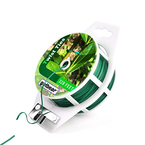 Garden Plant Twist Tie Reel, Reusable Plastic Ties, Multi-Use Sturdy Tree Tie Cable with Cutter for Gardening Plants Tree Flower，Home and Office Organization - 328 feet (1 Pack)