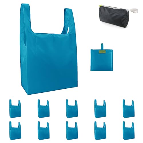 Image of BeeGreen Rolled Up Grocery Bags Reusable Shopping Bags Foldable for Groceries
