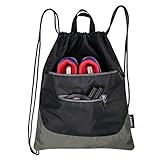 drawstring backpack string bag gym sack sackpack draw swimming athletic sports black 