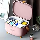 Medikamenten-Aufbewahrungsbox – Medizinbox, 2-lagige Medizin-Aufbewahrungsbox, groß, ovale...