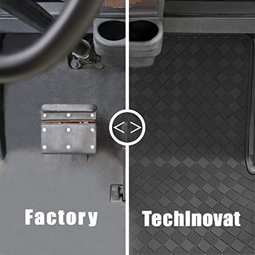 Techinovat Golf Cart Mat Full Coverage Floor Liner Fits Ezgo Txt(1994+), Express S4(2012-2020), Workhorse Gas And Electric，Valor - Black Trim/Red Trim #TOP2